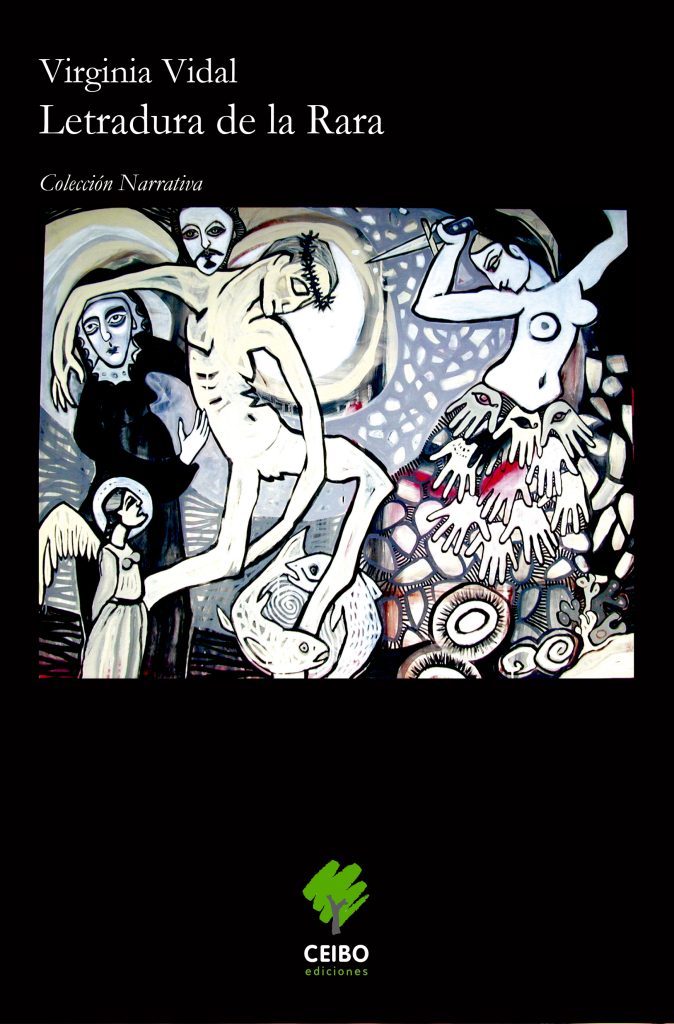 Portada de Letradura de la Rara de Virginia Vidal con ilustración abstracta en blanco y negro de figuras geométricas