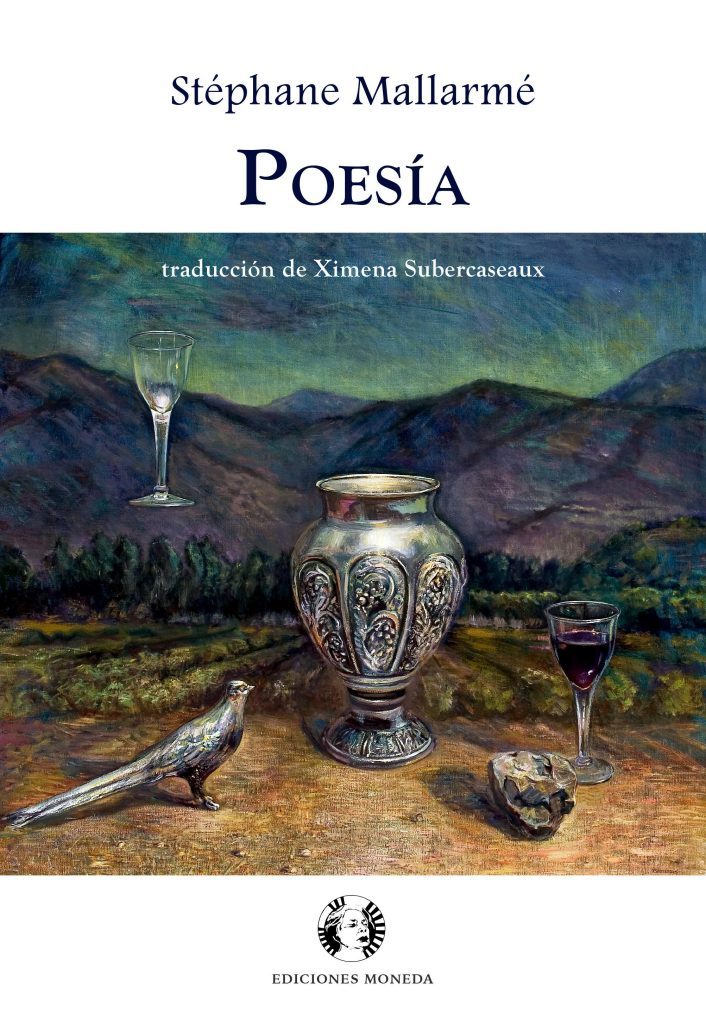 Portada del libro Poesía de Stéphane Mallarmé, traducción de Nicanor Solarexianos, con ánfora y elementos naturalistas