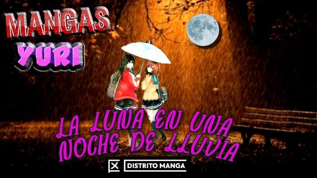 Póster de La luna en una noche de lluvia con protagonista bajo paraguas en noche lluviosa, tonos naranjas y texto