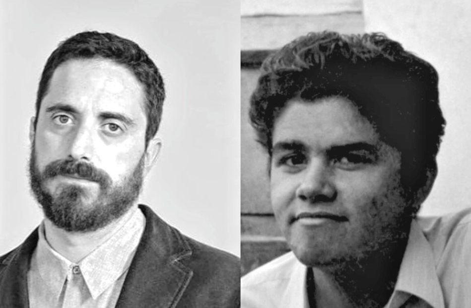 Pablo Larraín, realizador chileno, en dos momentos de su vida en fotografías de perfil en blanco y negro