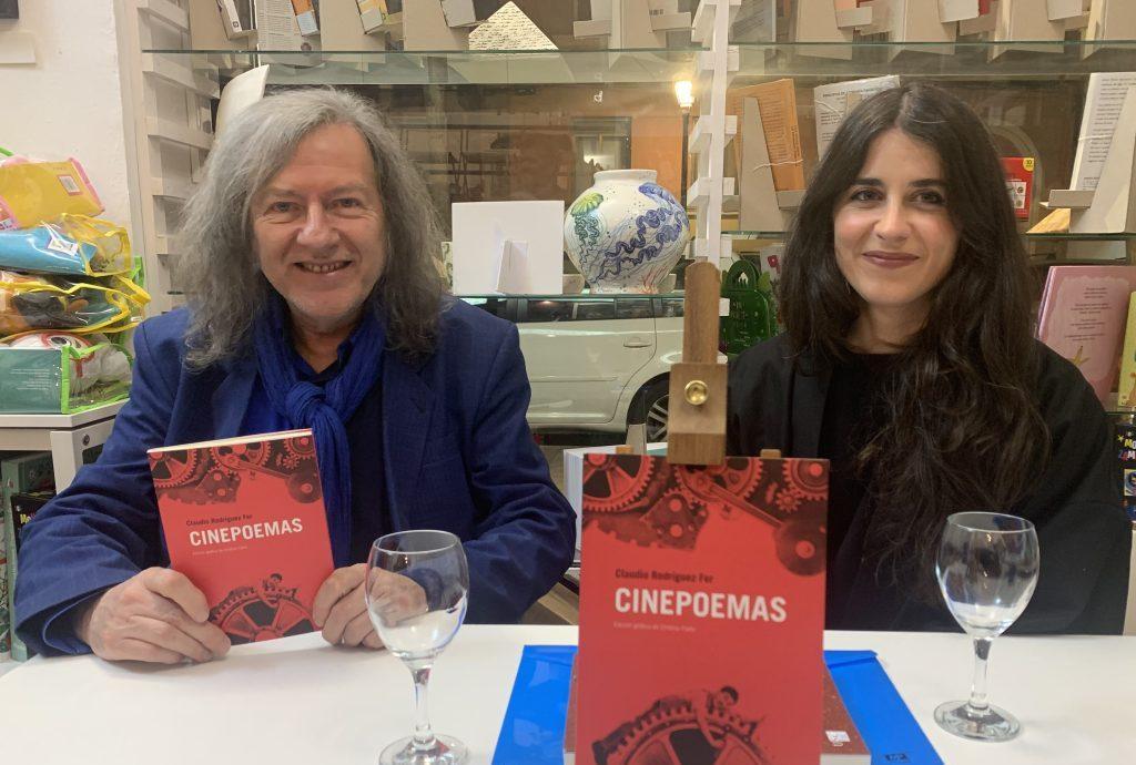 Claudio Rodríguez Fer y Cristina Fiaño presentando Cinepoemas traducido al español en Madrid este 2026
